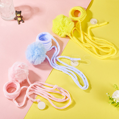 3Pcs 3 Colors Cloth & Iron Spring Ball Cat Toys AJEW-TA0002-21-1