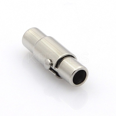 Tarnish Resistant 304 Stainless Steel Smooth Surface Locking Tube Magnetic Clasps LS-STAS-O042-22-1