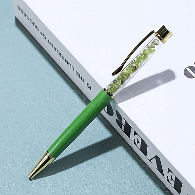 Natural Peridot Chip on Top Ball-Point Pens PW-WG35714-11-1