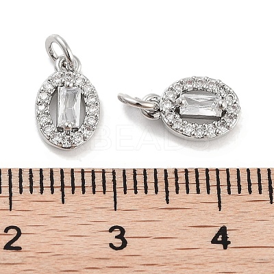 Brass Micro Pave Cubic Zirconia Charms KK-C051-04P-04-1