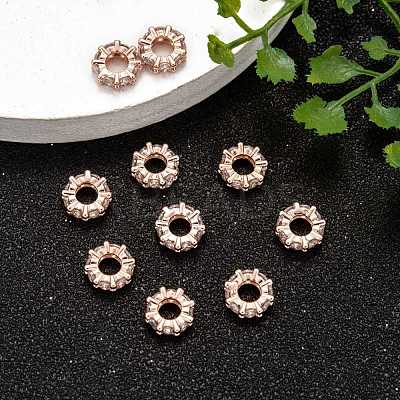 Brass Cubic Zirconia European Beads ZIRC-F001-101RG-1