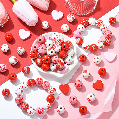 120pcs DIY Valentine's Day Pendant Decoration Making Kit DIY-CJ0002-28-1