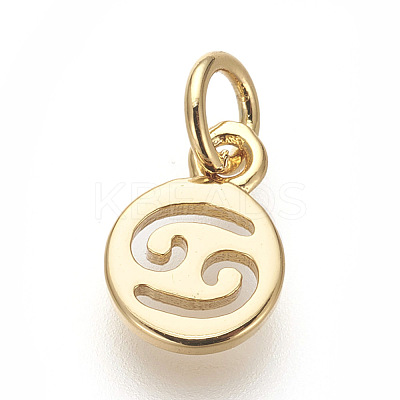 Brass Charms ZIRC-E152-39B-G-RS-1