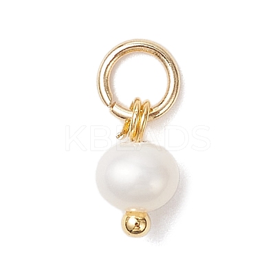 Natural Cultured Freshwater Pearl Potato Charms PALLOY-JF04505-01-1