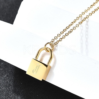 304 Stainless Steel Rolo Chain Pendant Necklaces NJEW-S444-01G-10-1