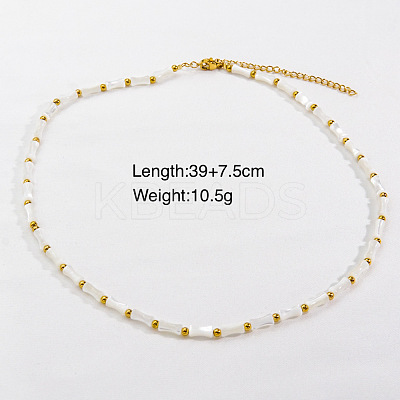 Handmade Natual Pearl & Stone & Shell Beaded Necklaces XL1709-5-1
