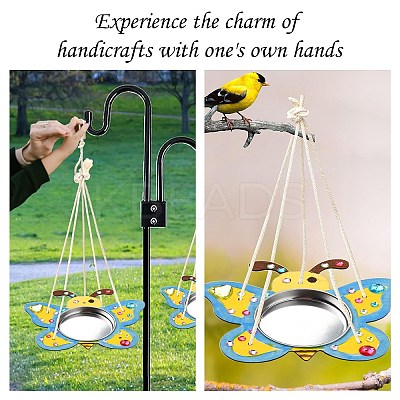 DIY Unfinished Wood Butterfly Shape Pet Feeder Kits for Children's Crafts ST-CJ0009-3-1