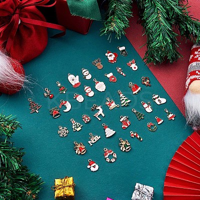38Pcs Christmas Alloy Enamel Pendants JX266A-1