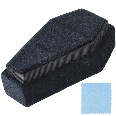 1Pc Halloween Theme Coffin Shaped Velvet Finger Ring Boxes VBOX-BBC0001-02-1