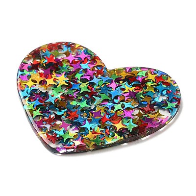 Acrylic with Paillettes Pendants MACR-M028-02A-1