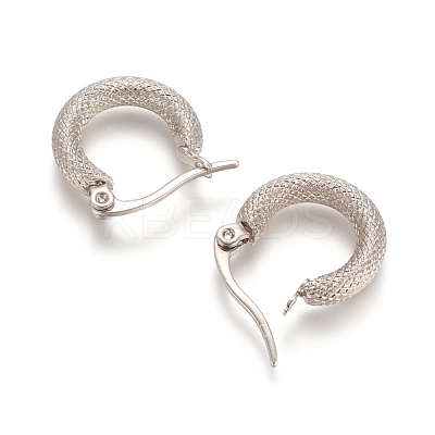 Tarnish Resistant 201 Stainless Steel Geometric Hoop Earrings STAS-D171-12C-P-1