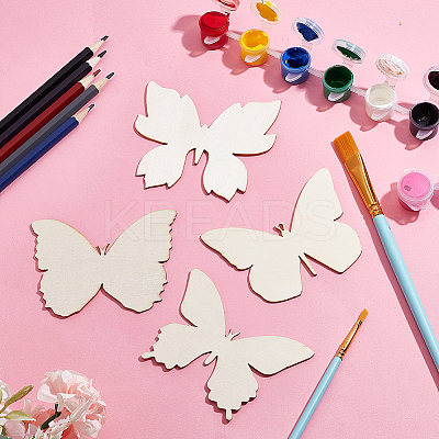 48Pcs 4 Style Unfinished Wood Cutouts WOOD-GO0001-01-1