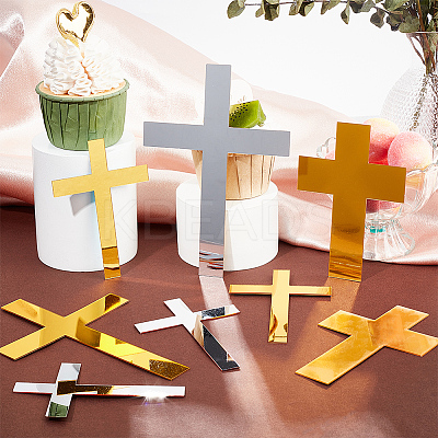 15Pcs 3 Styles Acrylic Mirror Cake Toppers FIND-CN0001-46-1