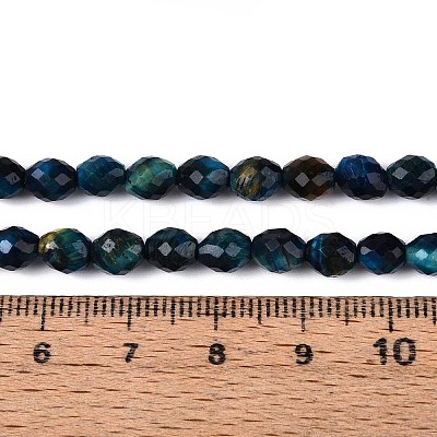 Natural Dyed Tiger Eye Beads Strands G-T142-87A-1