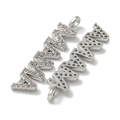 Mother's Day Brass Micro Pave Cubic Zirconia Pendants KK-K378-11P-1