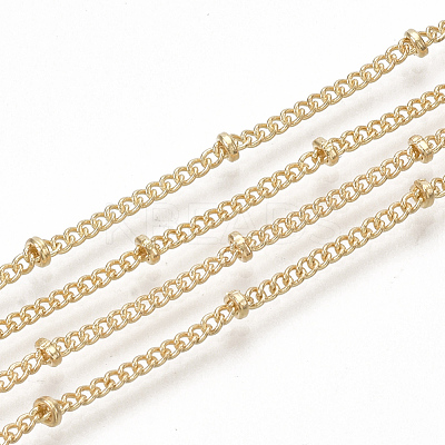 Brass Coated Iron Curb Chain Necklace Making MAK-T006-01KC-1