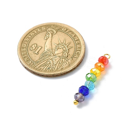 Coloful Faceted Glass Beaded Pendants PALLOY-JF02525-01-1