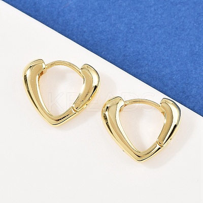 Brass Heart Hoop Earrings EJEW-L274-01G-1