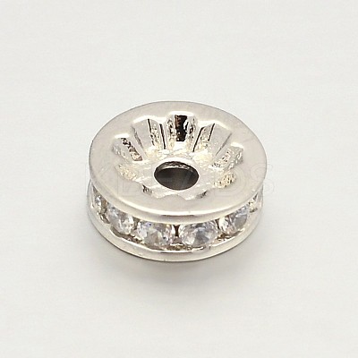 CZ Brass Micro Pave Grade AAA Cubic Zirconia Bead Spacers LS-KK-O062-01P-NR-1