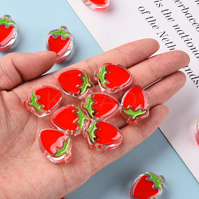 Transparent Enamel Acrylic Beads TACR-S155-003F-1