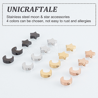 16Pcs 8 Style PVD Vacuum Plating 304 Stainless Steel Charms STAS-UN0024-05-1