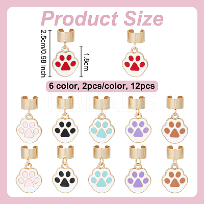 12Pcs 6 Colors Alloy Enamel Stethoscope Pendant Decorations HJEW-OC00200-1