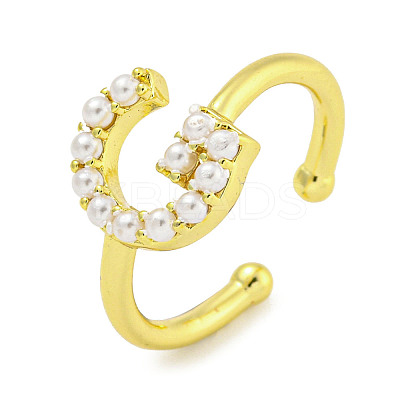 Rack Plating Brass Open Cuff Rings for Women RJEW-F162-01G-G-1