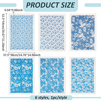 6Pcs 6 Styles Paper Ceramic Decals DIY-BC0015-29-1