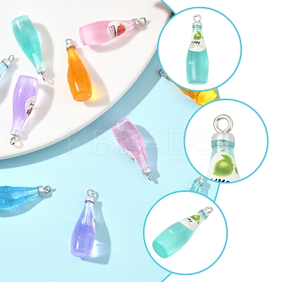 10Pcs 5 Styles Opaque Resin Pendants RESI-FS0001-91-1