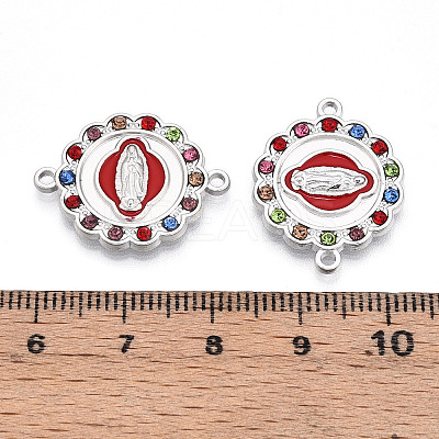 Alloy Rhinestone Enamel Connector Charms PALLOY-T092-02-1