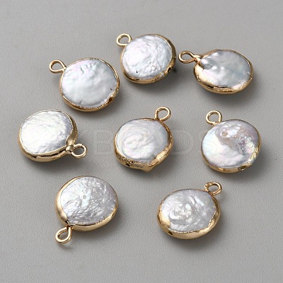 Natural Keshi Pearl Brass Pendants LS-FIND-WH0161-162B-1