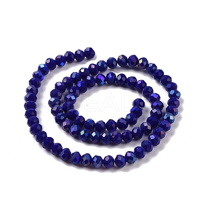 Electroplate Opaque Solid Color Glass Beads Strands EGLA-A034-P6mm-L12-1