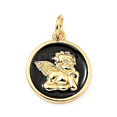 Brass Enamel Pendants KK-G416-38G-02-1
