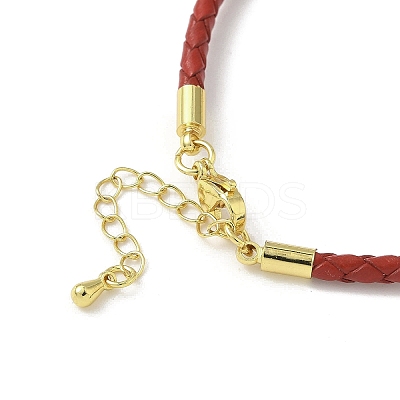 3MM Braided Round Imitation Leather Cord Bracelet Making MAK-S075-01G-J-1