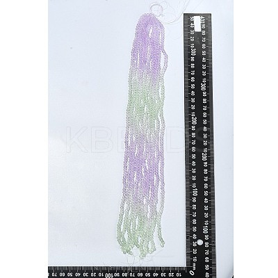 10 Strands Transparent Gradient Color Glass Beads Strands GLAA-CJ0002-09A-1