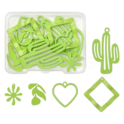 10Pcs 5 Styles Spray Painted Alloy Pendants FIND-YW0003-12-1