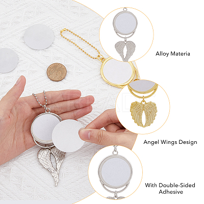 4 Sets 2 Colors Heat Transfer Printing Blank Round Car Hanging Pendant Decorations AJEW-FH0003-46-1