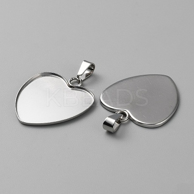 304 Stainless Steel Pendant Cabochon Settings STAS-WH0037-07B-P-1