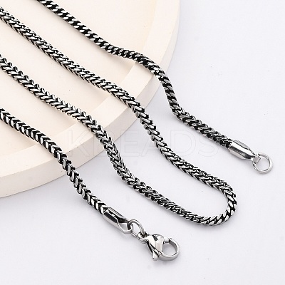 2MM 304 Stainless Steel Wheat Chain Necklaces NJEW-Q013-16A-1