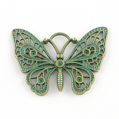 Butterfly Zinc Alloy Pendants X-PALLOY-R065-069-FF-1