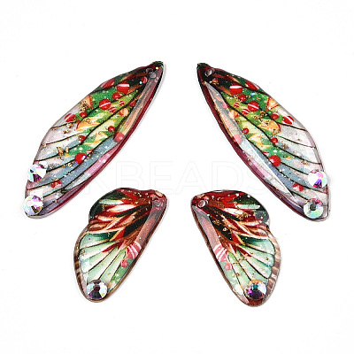 Epoxy Resin Butterfly Wing Pendants FIND-N005-65B-1