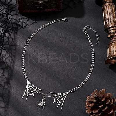 304 Stainless Steel Curb Necklaces NJEW-TA00145-1