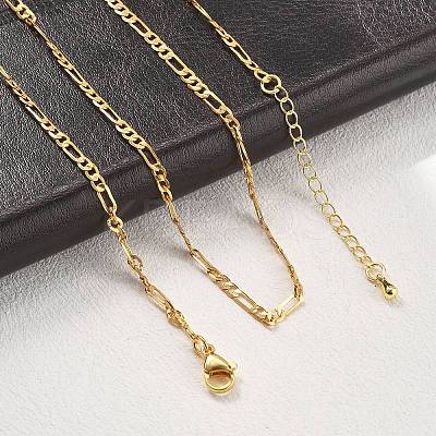 Brass Figaro Chains Necklaces for Women NJEW-D302-29G-1