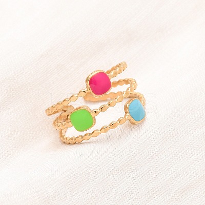 304 Stainless Steel Cuff Rings for Women LS-RJEW-D334-02D-G-1