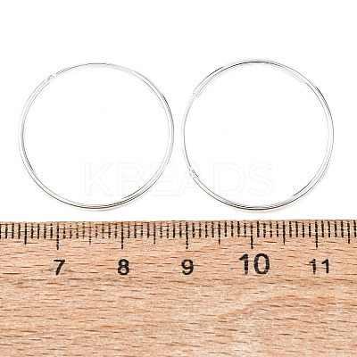 925 Sterling Silver Huggie Hoop Earrings EJEW-C179-05C-S-1