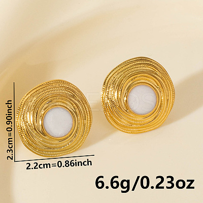 304 Stainless Steel Flat Round Stud Earrings DV1097-2-1