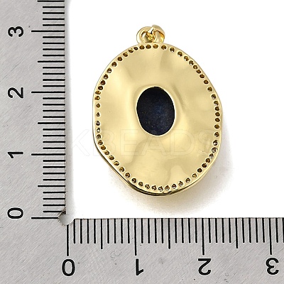 Natural Lapis Lazuli Faceted Oval Pendants KK-U072-19G-1