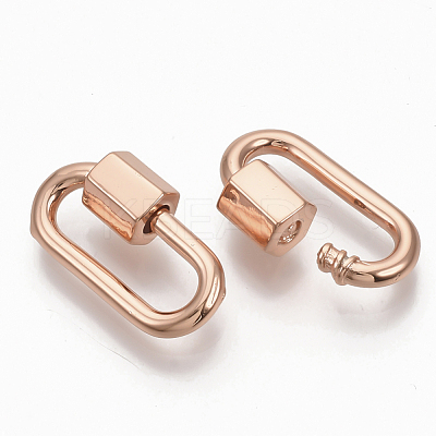 Brass Screw Carabiner Lock Charms KK-T047-08RG-1