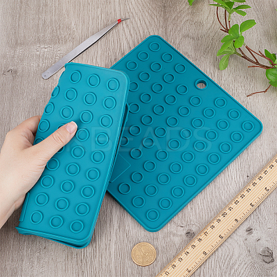 2Pcs Square Silicone Hot Mats for Hot Dishes AJEW-GF0008-26B-1