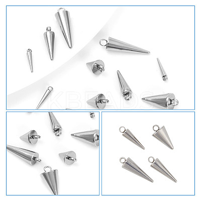 70Pcs 7 Style 304 & 201 Stainless Steel Pendants STAS-AR0002-06-1